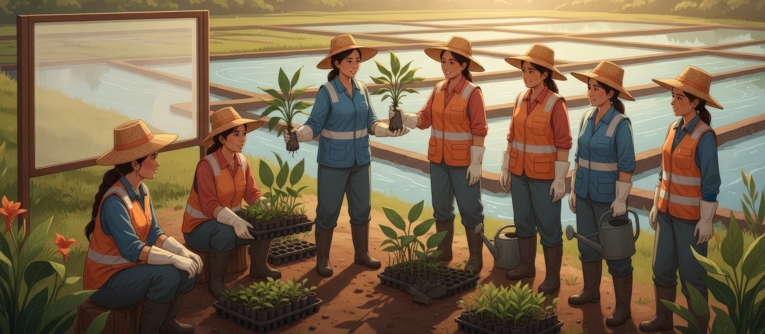 Community workshop at wetland facility empowering local stakeholders