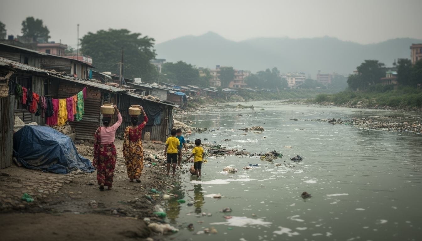 Communities living alongside polluted river sections
