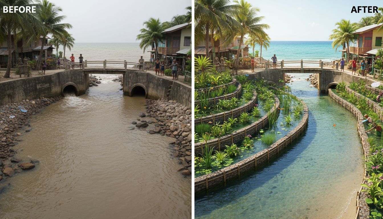 Koh Phangan coastal village outfall retrofit protecting marine ecosystems