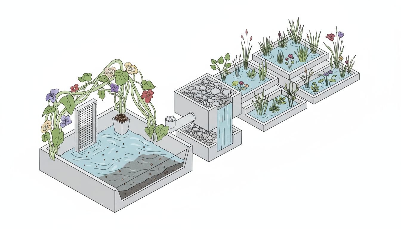 Sedimentation and screening pretreatment cutaway