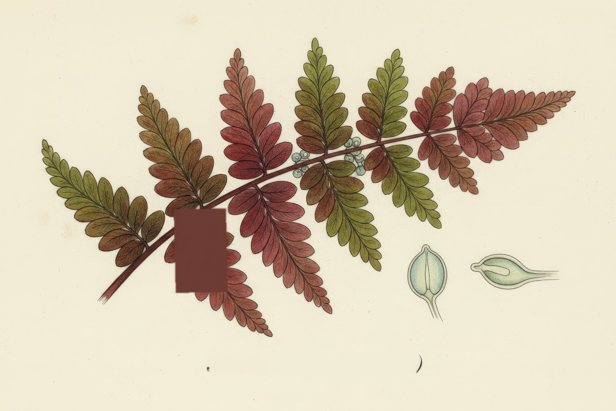 Azolla filiculoides (Water Fern) - Nitrogen-fixing aquatic fern botanical illustration - Living biofertilizer with cyanobacteria symbiosis - Art by Enea Le Fons for AquaSai Nitrogen Management