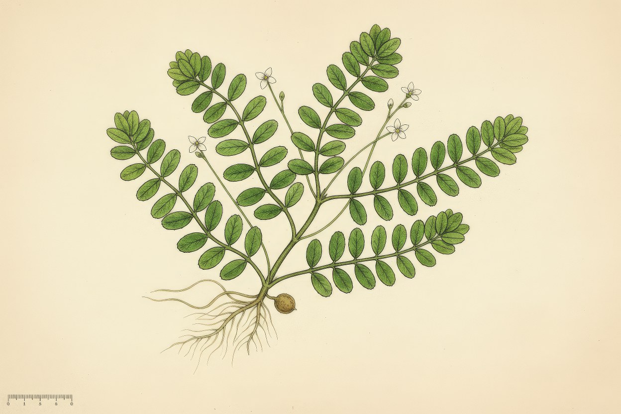 Hydrilla verticillata (Hydrilla) - Dense submerged aquatic plant botanical illustration - Rapid colonizer for nutrient uptake - Art by Enea Le Fons for AquaSai Intensive Phytoremediation